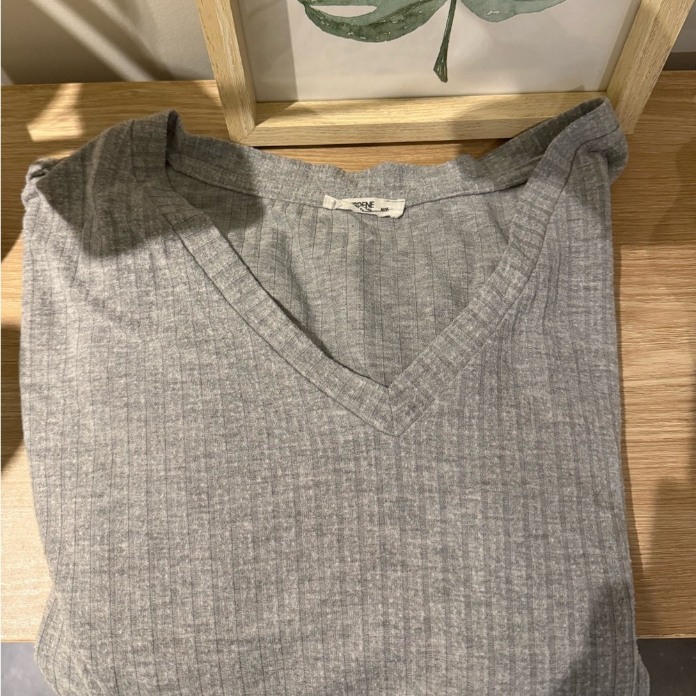 Ardene Light Gray Ribbed Tank Top
